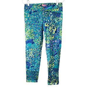 Lilly Pulitzer Kelly Skinny Ankle Pants Lillys Lagoon 2 Blue Green Peacock 12816